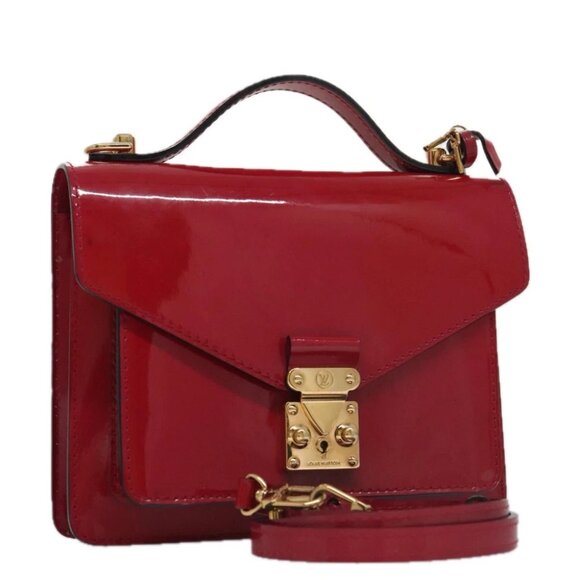 LOUIS VUITTON Vernis Monceau BB Hand Bag 2way Rose Andian M91579 LV Auth 103727 - Picture 1 of 15